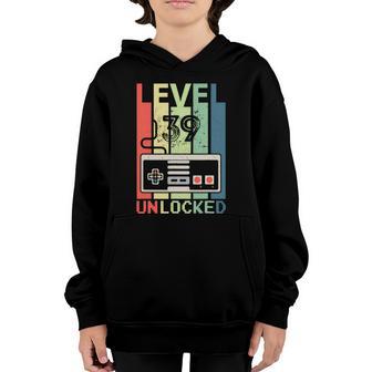 Level 39 Unlocked Shirt Video Gamer 39Th Birthday Gifts Graphic Design Printed Casual Daily Basic Youth Hoodie - Thegiftio UK