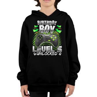 Level 5 Unlocked Video Game 5Th Birthday Gamer Gift Boys Youth Hoodie - Thegiftio UK