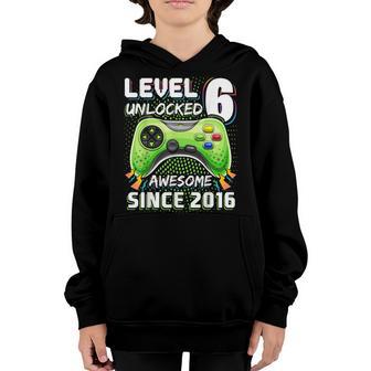 Level 6 Unlocked Awesome 2016 Video Game 6Th Birthday V3 Youth Hoodie - Thegiftio UK