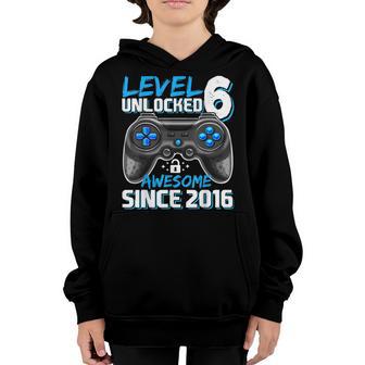 Level 6 Unlocked Awesome 2016 Video Game 6Th Birthday V4 Youth Hoodie - Thegiftio UK