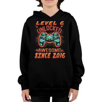 Level 6 Unlocked Awesome Since 2016 Gaming Gift Kids Boys Youth Hoodie - Thegiftio UK