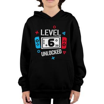 Level 6 Unlocked Birthday 6Th Birthday Boy Gamer 6 Years Old Gamer Graphic Design Printed Casual Daily Basic Youth Hoodie - Thegiftio UK