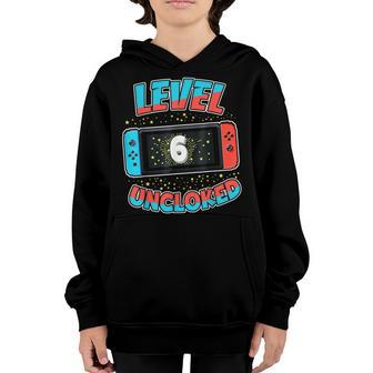 Level 6 Unlocked Gamer 6Th Birthday Gift Video Game Lovers V2 Youth Hoodie - Thegiftio UK