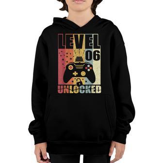 Level 6 Unlocked Gamer 6Th Birthday Gift Video Game Lovers Youth Hoodie - Thegiftio UK