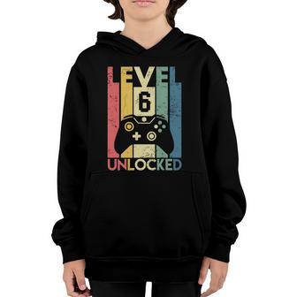 Level 6 Unlocked Shirt Funny Video Gamer 6Th Birthday Gift Graphic Design Printed Casual Daily Basic Youth Hoodie - Thegiftio UK