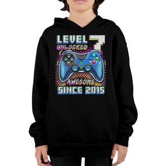 Level 7 Unlocked Awesome 2015 Video Game 7Th Birthday Boy V3 Youth Hoodie - Thegiftio UK