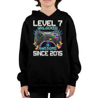 Level 7 Unlocked Awesome 2015 Video Game 7Th Birthday Boys Youth Hoodie - Thegiftio UK