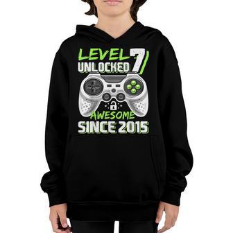 Level 7 Unlocked Awesome 2015 Video Game 7Th Birthday V3 Youth Hoodie - Thegiftio UK