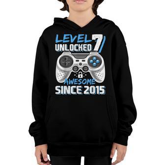 Level 7 Unlocked Awesome 2015 Video Game 7Th Birthday V4 Youth Hoodie - Thegiftio UK