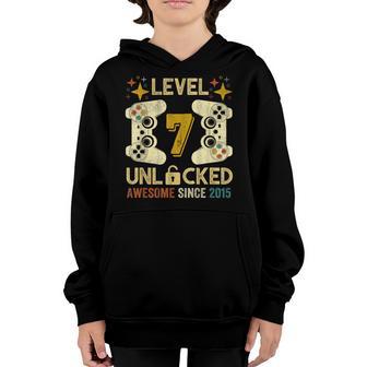 Level 7 Unlocked Awesome 2015 Video Gamer 7Th Birthday Boy Youth Hoodie - Thegiftio UK