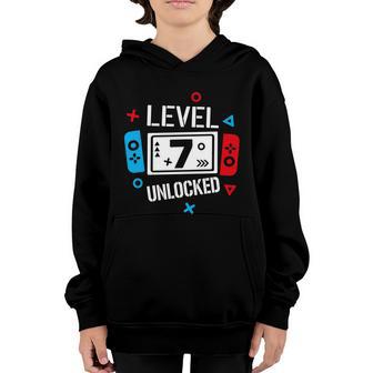 Level 7 Unlocked Birthday 7Th Birthday Boy Gamer 7 Years Old Gamer Graphic Design Printed Casual Daily Basic Youth Hoodie - Thegiftio UK