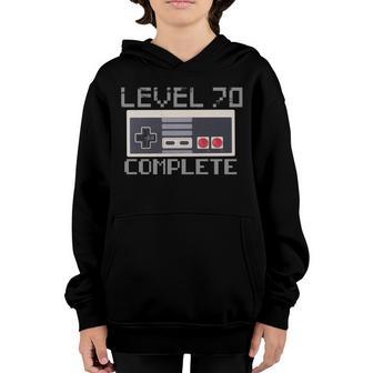 Level 70 Complete Retro Gamer 70Th Birthday Graphic Design Printed Casual Daily Basic Youth Hoodie - Thegiftio UK