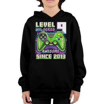 Level 9 Unlocked Awesome 2013 Video Game 9Th Birthday Boy V3 Youth Hoodie - Thegiftio UK