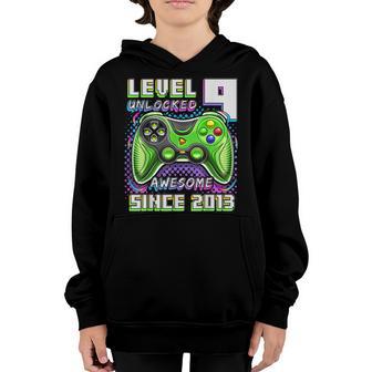 Level 9 Unlocked Awesome 2013 Video Game 9Th Birthday Boy V4 Youth Hoodie - Thegiftio UK