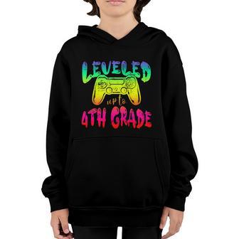 Leveled Up To 4Th Grade Funny Gamer Back To School Youth Hoodie - Thegiftio UK