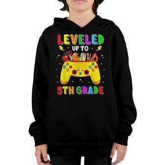 Leveled Up To 5Th Grade Gamer Back To School 5Th Grade V2 Youth Hoodie - Thegiftio UK