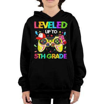 Leveled Up To 5Th Grade Gamer Back To School 5Th Grade Youth Hoodie - Thegiftio UK