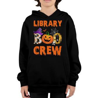 Library Boo Crew School Librarian Halloween Library Book V3 Youth Hoodie - Thegiftio UK