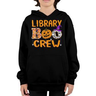 Library Boo Crew School Librarian Halloween Library Book Youth Hoodie - Thegiftio UK