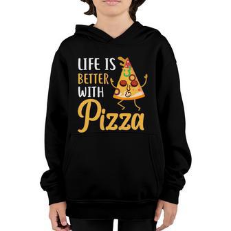 Life Is Better With Pizza Graphic Plus Size Shirt For Girl Boy Unisex Graphic Design Printed Casual Daily Basic Youth Hoodie - Thegiftio UK