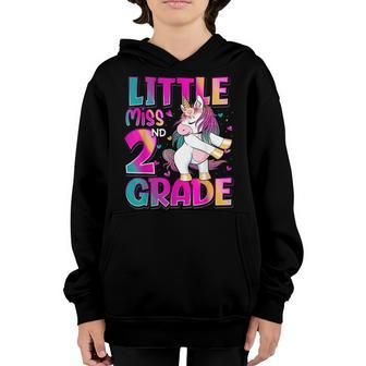 Little Miss 2Nd Grade Unicorn Back To School 2Nd Grade Girls V2 Youth Hoodie - Seseable