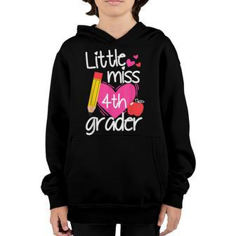 Little Miss 4Th Grade First Day Of Hello 4Th Grade Girls Youth Hoodie - Seseable