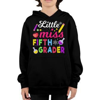 Little Miss 5Th Grade Grader Girls 1St Day Back To School V2 Youth Hoodie - Seseable