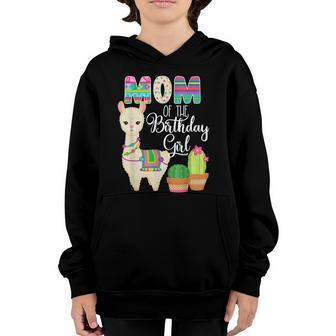 Llama Birthday Mom Of The Birthday Girl Farm Llama Birthday Graphic Design Printed Casual Daily Basic Youth Hoodie - Thegiftio UK