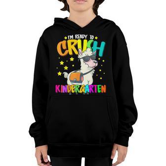 Llama Ready To Crush Kindergarten Back To School 2022 Youth Hoodie - Thegiftio UK