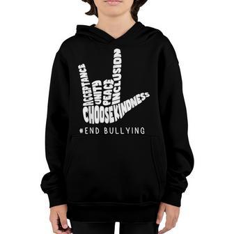 Love Sign Language Unity Day Orange Kids Anti Bullying Youth Hoodie - Thegiftio UK