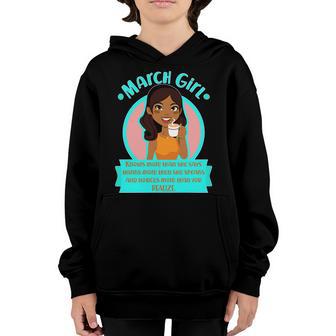 March Birthday Girl Knows More Than You Realize T-Shirt Graphic Design Printed Casual Daily Basic Youth Hoodie - Thegiftio UK