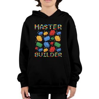 Master Builder Funny Building Blocks For Boys Graphic Design Printed Casual Daily Basic Youth Hoodie - Thegiftio UK