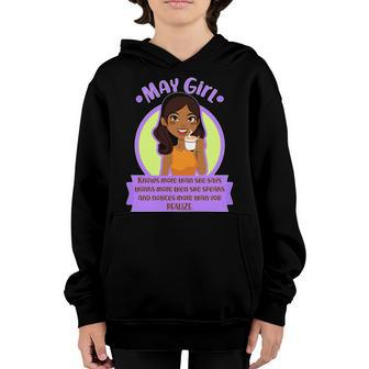 May Birthday Girl Knows More Than You Realize Graphic Design Printed Casual Daily Basic Youth Hoodie - Thegiftio UK