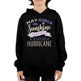 May Girls Are Sunshine Mixed With Hurricane Graphic Design Printed Casual Daily Basic Youth Hoodie - Thegiftio UK