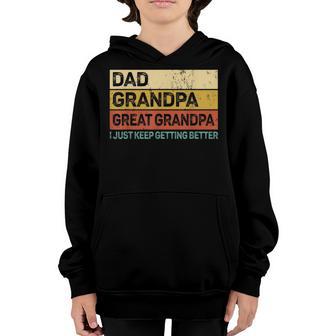 Mens Fathers Day Gift From Grandkids Dad Grandpa Great Grandpa Youth Hoodie - Thegiftio UK