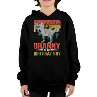 Mens Granny Dinosaur Of The Birthday Boy Matching Family Youth Hoodie - Thegiftio UK