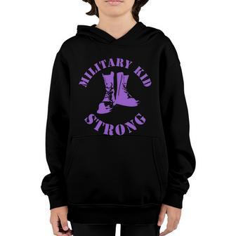 Military Kid Strong Soldier Boot Us Army Veteran Graphic Design Printed Casual Daily Basic Youth Hoodie - Thegiftio UK