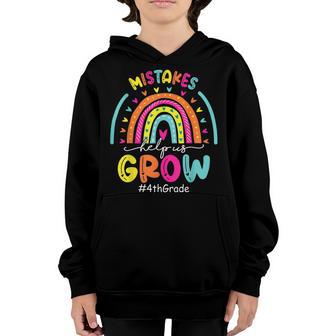 Mistakes Help Us Grow 4Th Grade Back To School Rainbow Youth Hoodie - Thegiftio UK