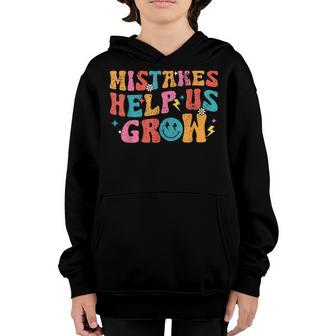 Mistakes Help Us Grow Retro First Day Of Back To School Youth Hoodie - Thegiftio UK