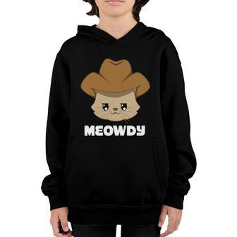 Moewdy Cowboy Moew Howdy Cat Funny Gift Graphic Design Printed Casual Daily Basic Youth Hoodie - Thegiftio UK