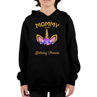 Mommy Of The Birthday Princess Gift Unicorn Birthday Girls Mom Graphic Design Printed Casual Daily Basic Youth Hoodie - Thegiftio UK
