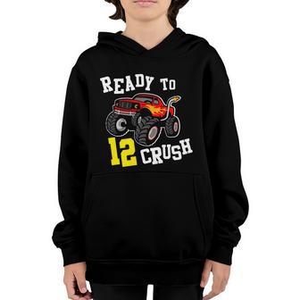 Monster Truck Birthday 12Th Birthday Boy Birthay Gift Graphic Design Printed Casual Daily Basic Youth Hoodie - Thegiftio UK