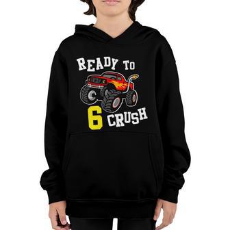 Monster Truck Birthday 6Th Birthday Boy Birthay Gift Graphic Design Printed Casual Daily Basic Youth Hoodie - Thegiftio UK