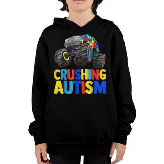 Monster Truck Crushing Austim Autism Awareness V2 Youth Hoodie - Seseable