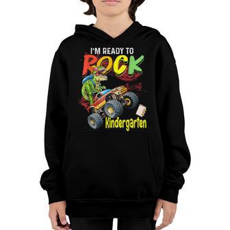Monster Truck Dinosaur Boys Im Ready To Rock Kindergarten Youth Hoodie - Thegiftio UK