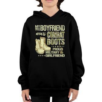 My Boyfriend Wears Combat Boots Military Girlfriend Gift Graphic Design Printed Casual Daily Basic Youth Hoodie - Thegiftio UK