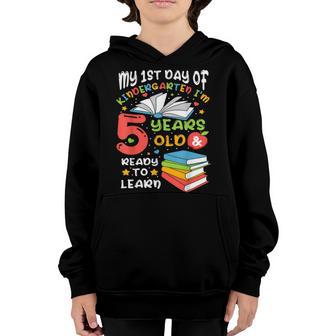 My First Day Of Kindergarten 5 Years Old Back To School Youth Hoodie - Thegiftio UK