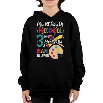My First Day Of Preschool 3 Years Old Back To School Youth Hoodie - Thegiftio UK