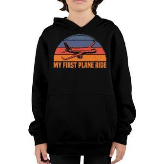 My First Plane Ride My 1St Flight Airplane Kids Youth Hoodie - Seseable