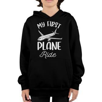 My First Plane Ride My 1St Flight Airplane V2 Youth Hoodie - Seseable